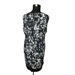 Alfani sleeveless Shift‎ Dress Plus sz 2XL ruffle neck,  pockets black/White zip
